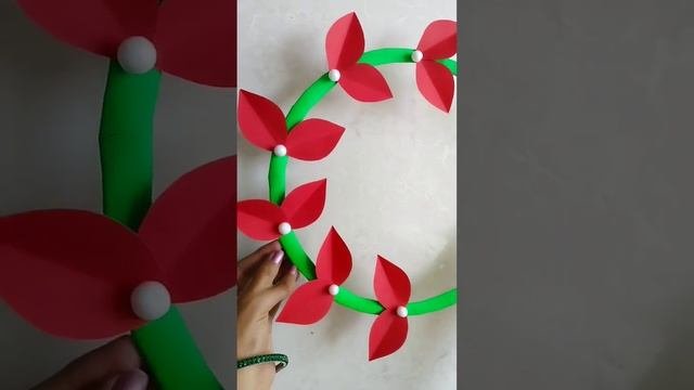 paper flower craft... ?❤️? paper craft ideas...welcome board making idea...cardboard craft... #craf