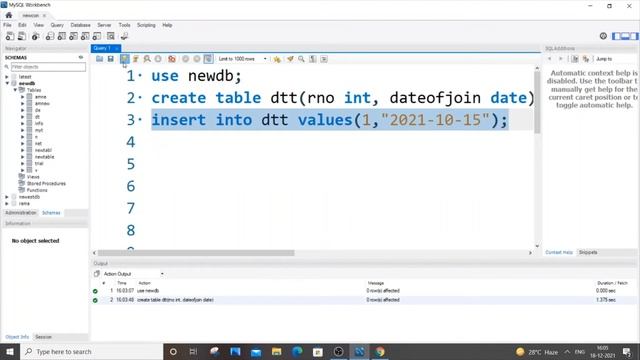 Insert DATE data type in SQL | Mysql tutorial