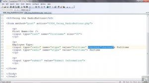 Web Design with PHP And MySQL 0306.Using The RADIOBUTTON Tag