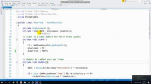 Как двигать игрока вправо и влево и прыгать при помощи кнопок клавиатуры в игре на Юнити