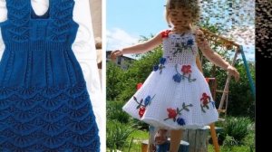 Вязаные детские платья, кофты и жилеты на маленьких детей