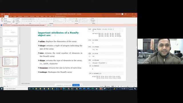 Hands-on Python Programming- Session 8 || By Dr. Rizwan Alam || NumPy in Python Programming