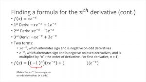 Calc I - Higher Derivatives and Formula for nth Derivative