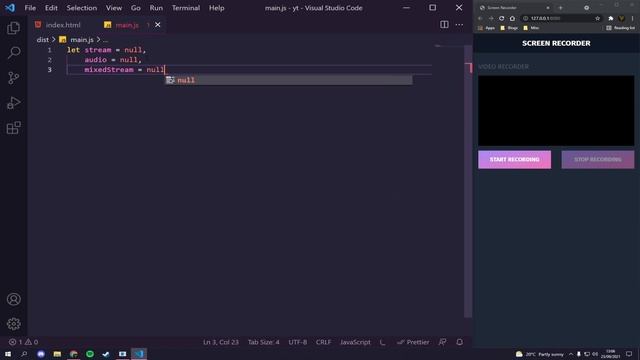Build a SCREEN RECORDER WITH AUDIO in JavaScript - JavaScript Beginner Tutorial смотреть онлайн