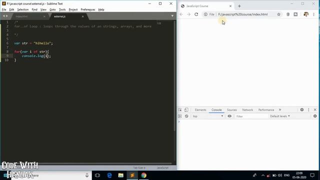 JavaScript Course : for..of loop in JavaScript