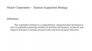 business strategy of Oracle Corporation