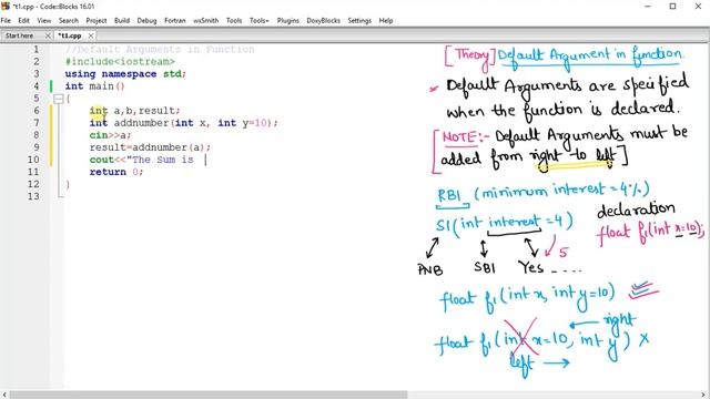 C++ Programming in Hindi - Default Argument in Functions with Complete Programming