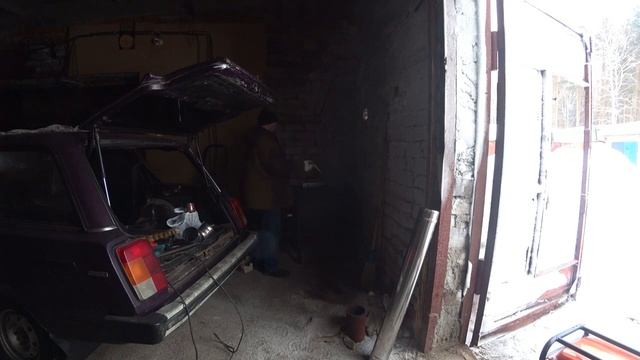Купили печь отопительную, по типу булерьян в гараж..mp4