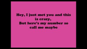 Call Me Maybe Instrumental With Lyrics