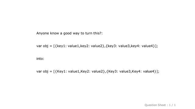 jQuery : How to uppercase Javascript object keys?