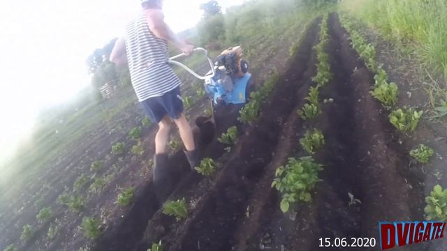 Окучивание на 2 фрезах Нева МБ23 - ЛЕГКО!!! смотреть онлайн