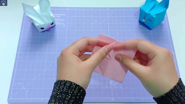 How to make Easter origami puffy bunnies, easy paper craft - craftUP смотреть онлайн