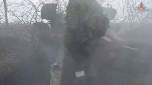 Боевая работа расчетов орудий «Рапира» ВС России
