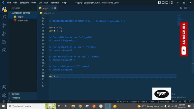 Arithmetic operator in JavaScript | Operator #javascript #programming #webdesign
