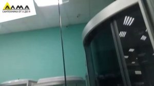 Распаковка  Душевая кабина PROFLINE 8420 B (90x90) белый низкий поддон, стекло с рисунком "Квадраты