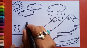 Easy Water Cycle drawing