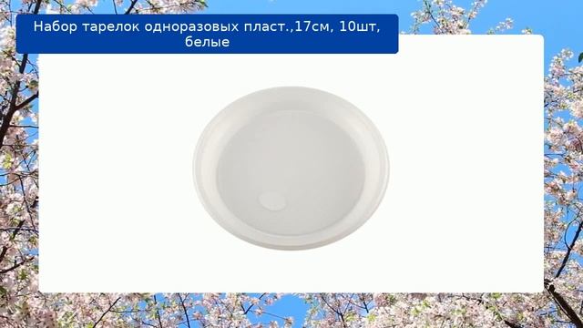 Набор тарелок одноразовых пласт.,17см, 10шт, белые обзор смотреть онлайн