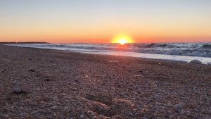 Закат на Азовском море, Краснодарский край, Темрюкский район, станица Голубицкая