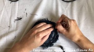 Подушка «Сова» из старых джинсов