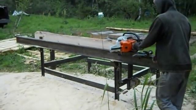 Самодельная стационарная пилорама типа Логосоль смотреть онлайн