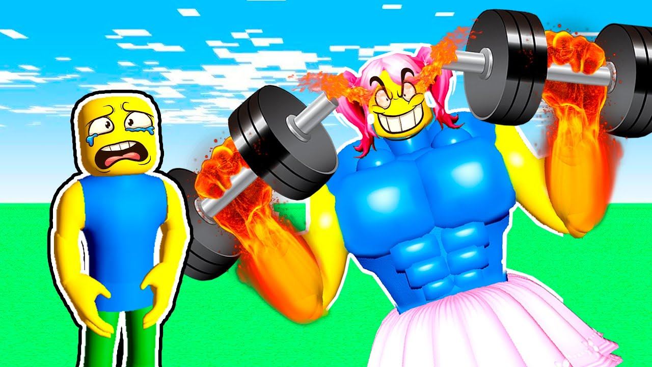 Маша Нубяша и Прокачка в Power Lifting Champions от НУБ до ПРО Roblox смотреть онлайн