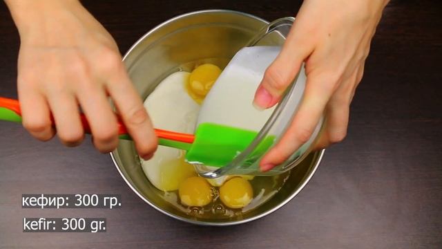 Заливной пирог с зеленым луком и яйцом, рецепт быстрого теста на кефире и сметане для  пирогов # 11