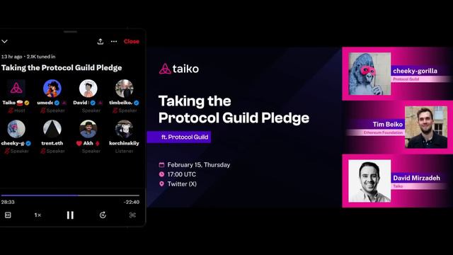 Taking the Protocol Guild Pledge | X (Twitter) Spaces смотреть онлайн
