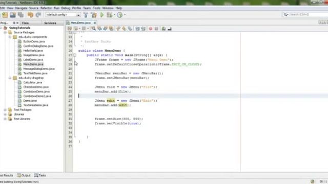 Lesson 23 Java Swing Menu 1 смотреть онлайн