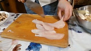 Блинчики с мясом и грибами