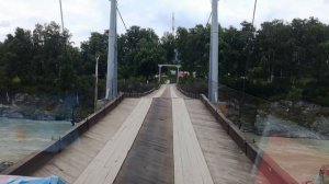 Едем на автодоме по подвесному мосту через Катунь и Зубы Дракона в Горном Алтае