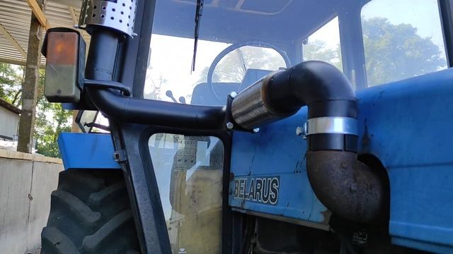 Выхлопная система на МТЗ 892 из черного металла на 76 трубе. смотреть онлайн