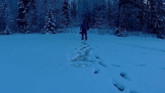 СНЕГОХОДНОЕ ПУТЕШЕСТВИЕ в ТАЙГУ. Рыбалка на лесном озере. смотреть онлайн