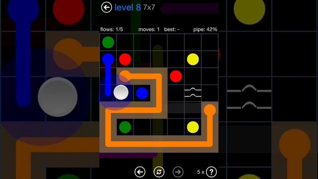 Flow Free Bridges Challenge Pack 7x7 Level 8 Walkthrough