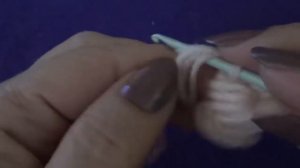 Цветочек из пышных столбиков с закрепом - Flower of Puff Stitch with Fasten