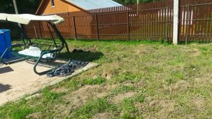 Культивация участка под посевной газон. Вид до планировки.