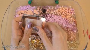 ASMR SLIME. Compilation slime #2. Mixing makeup, glitter, beads. Relaxing video.