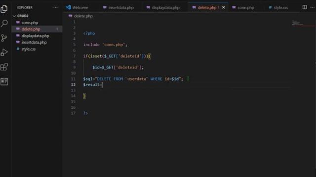 PHP CRUD Tutorial Delete Data in mysqli server and connect database  || HussainWithProgramming