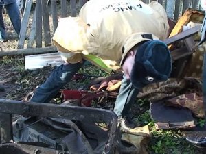 Осмотр места пожара с использованием переносной экспертно-криминалистической лаборатории.