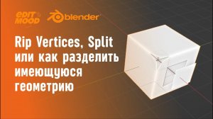 Как разъединить геометрию | Разрываем грани Blender 3 | Rip Vertices или Split