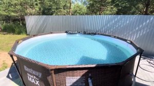 Бассейн бествей Bestway Steel Pro MAX 3,66х100 см. Бассейн на даче. Каркасный бассейн.