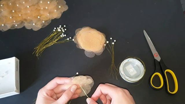 Ростовые цветы из органзы. Гортензия часть 1.