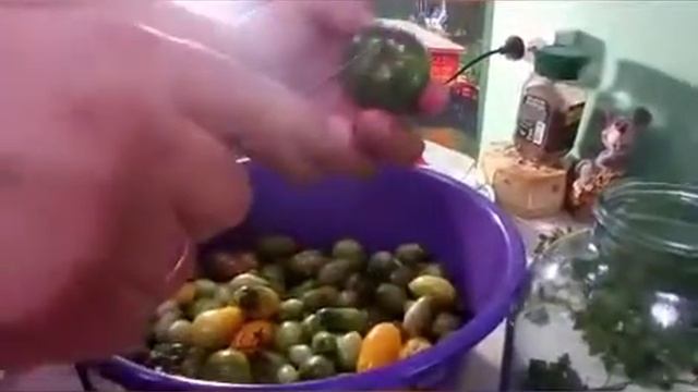 Квашеные зелёные помидоры.