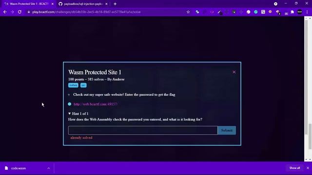 BCA CTF | web challenges 1-7  writeup