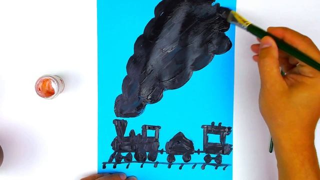 Ночной Экспресс - урок рисования Краски ГУАШЬ для детей смотреть онлайн