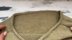 Очень простой способ оформления горловины при вязании регланом сверху