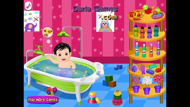 NEW мультик онлайн для девочек—Уход за ребенком купаем—Игры для детей смотреть онлайн
