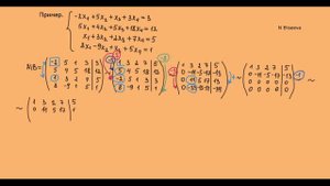 Матрицы 14. Метод Гаусса решения систем линейных уравнений ( бесконечное множество решений ). Часть