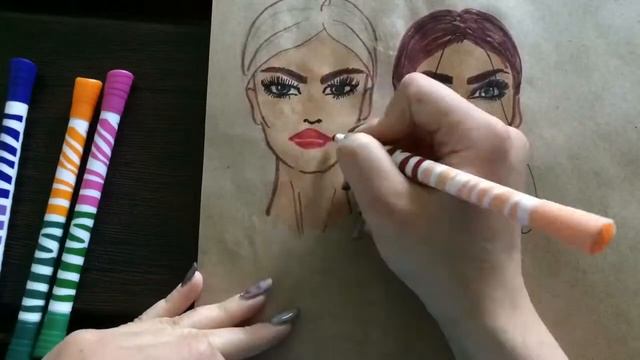 Продолжение. Рисунок эскиз. Модель. Фейс арт. смотреть онлайн