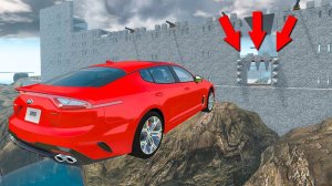 ШТУРМ ЗАМКА НА МАШИНЕ! СМЕРТЕЛЬНЫЕ ПРЫЖКИ ЧЕРЕЗ ОПАСНЫЙ РОВ В ДЫРКУ! АВАРИИ И ПРЫЖКИ В BeamNG.drive