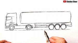 Как нарисовать Бензовоз ⚠ Уроки рисования